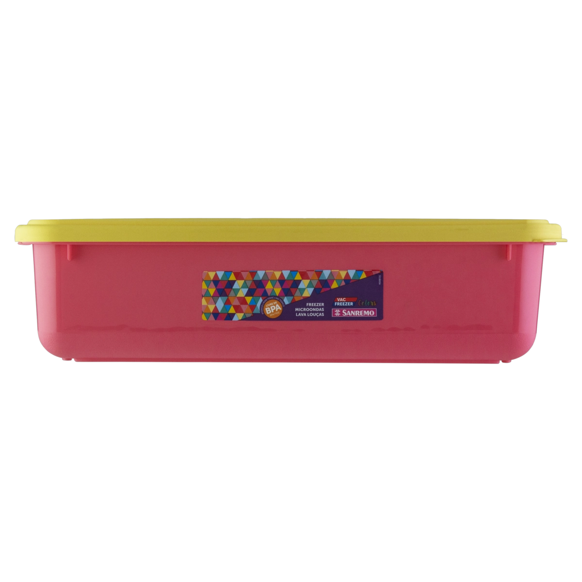 Pote Plástico Rosa Retangular 6,58l Sanremo Vac Freezer