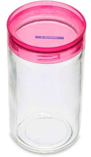Pote Hermético de Vidro para Mantimentos Cozinha 1L Sanremo Rosa