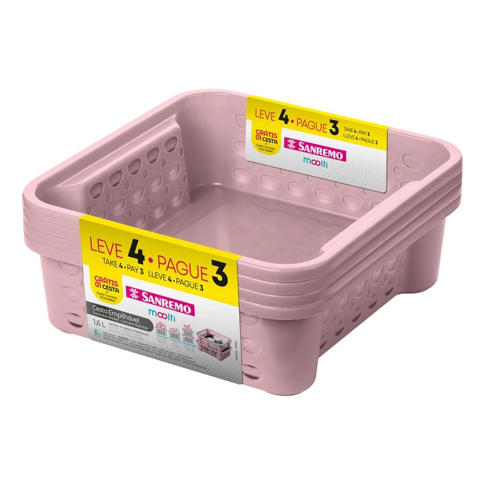 Conj L4p3 Cesta Plastico Sanremo 1,6l