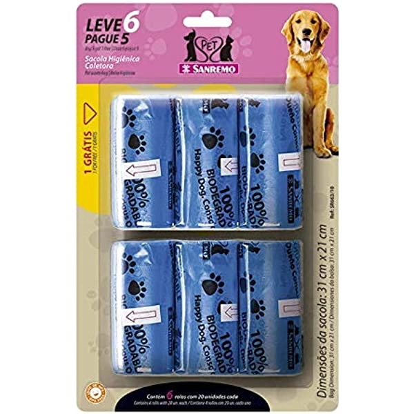 Conj Sacola Higienica Sanremo Plast 4l Lv6 Pg5