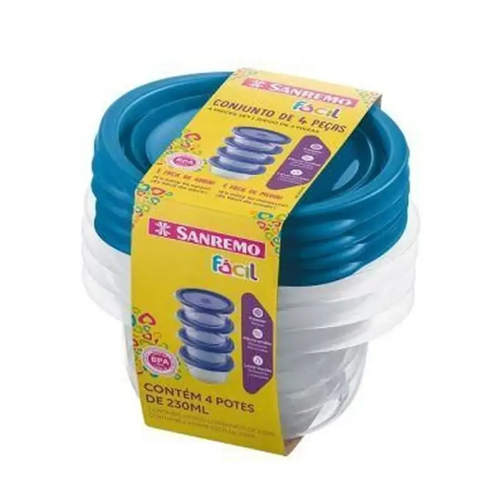 Conj Sanremo 4potes Plast 230ml