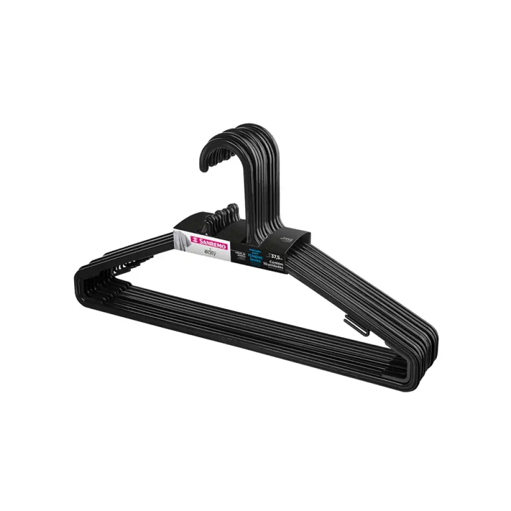 Primafer Cabide Adulto C/10 Preto