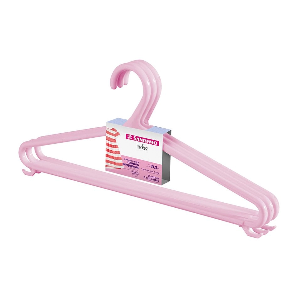 Cabide Infantil Plastico 3pc 24cj