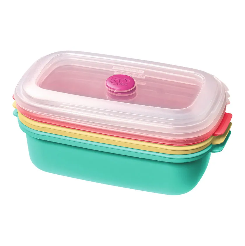 Conjunto de Potes 3 Unidades Plástico Sanremo Vac Freezer SR380/3C