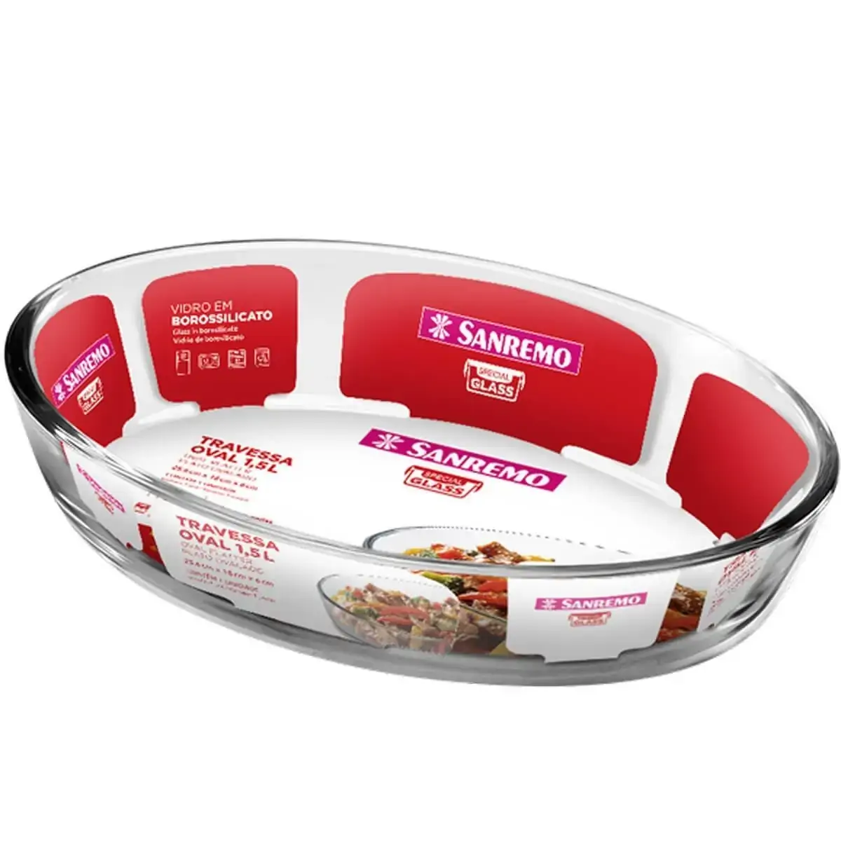 Travessa Sanremo 15lt Oval Borossilicato