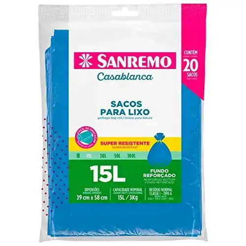Saco Lixo Sanremo 15l Reforcado