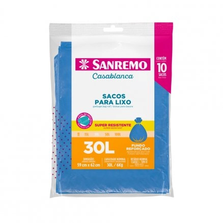 Saco Lixo Sanremo 30l Reforcado