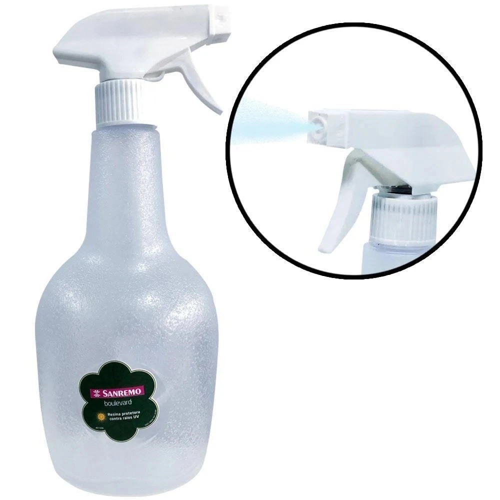 Borrifador Pulverizador Manual Para Passar Roupa 580 ml Transparente Sanremo
