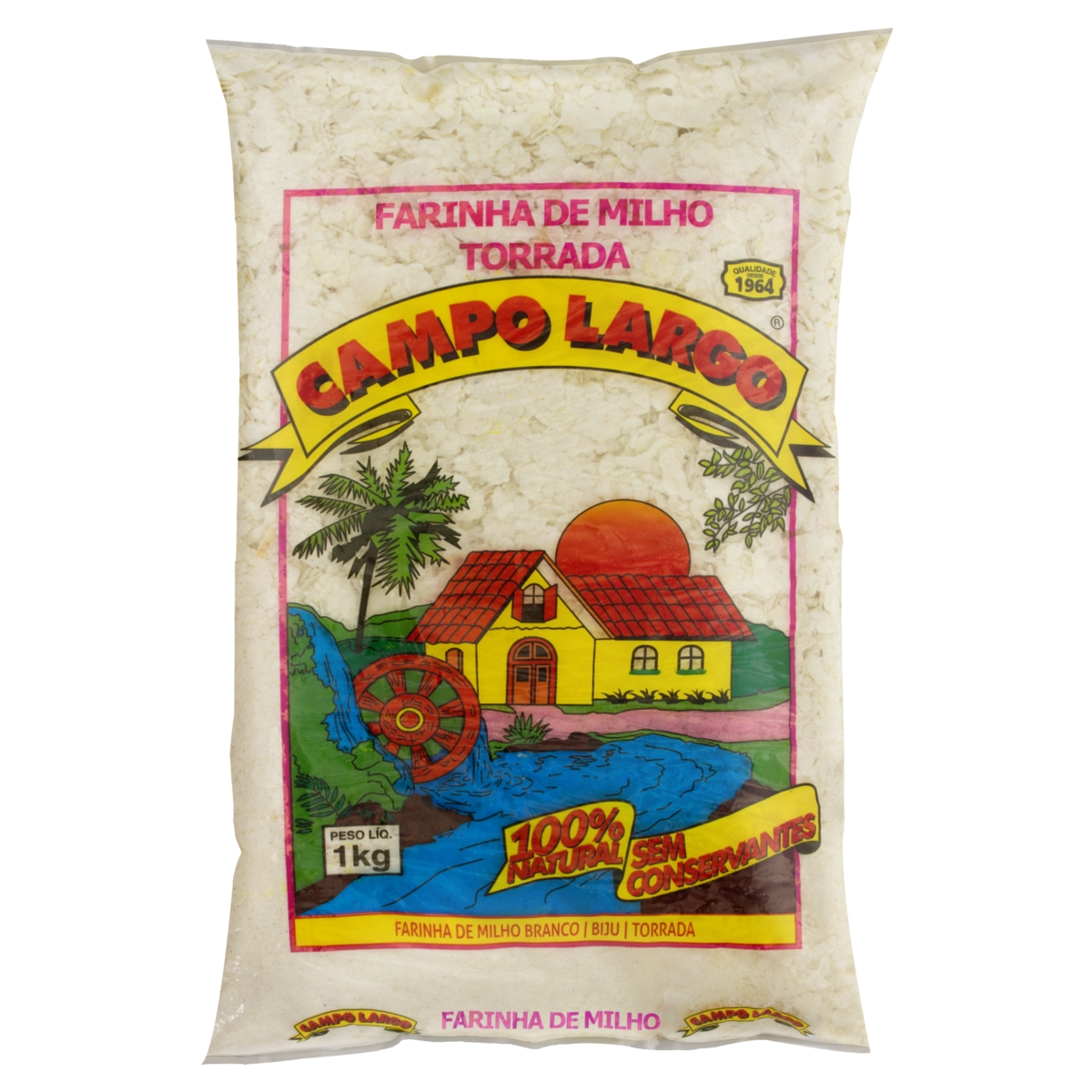 Farinha De Milho Branca Torrada Campo Largo Pacote 1kg