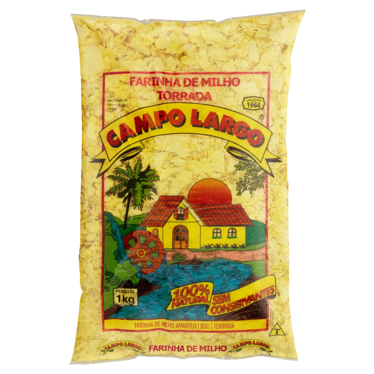 Farinha De Milho Amarela Torrada Campo Largo Pacote 1kg