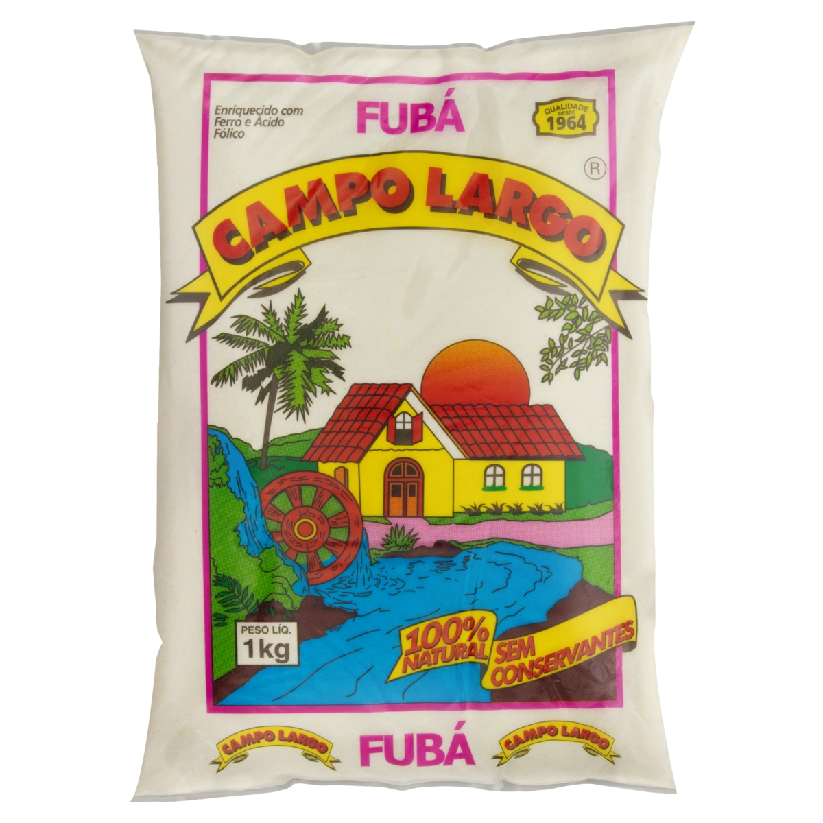 Fubá De Milho Branco Campo Largo Pacote 1kg