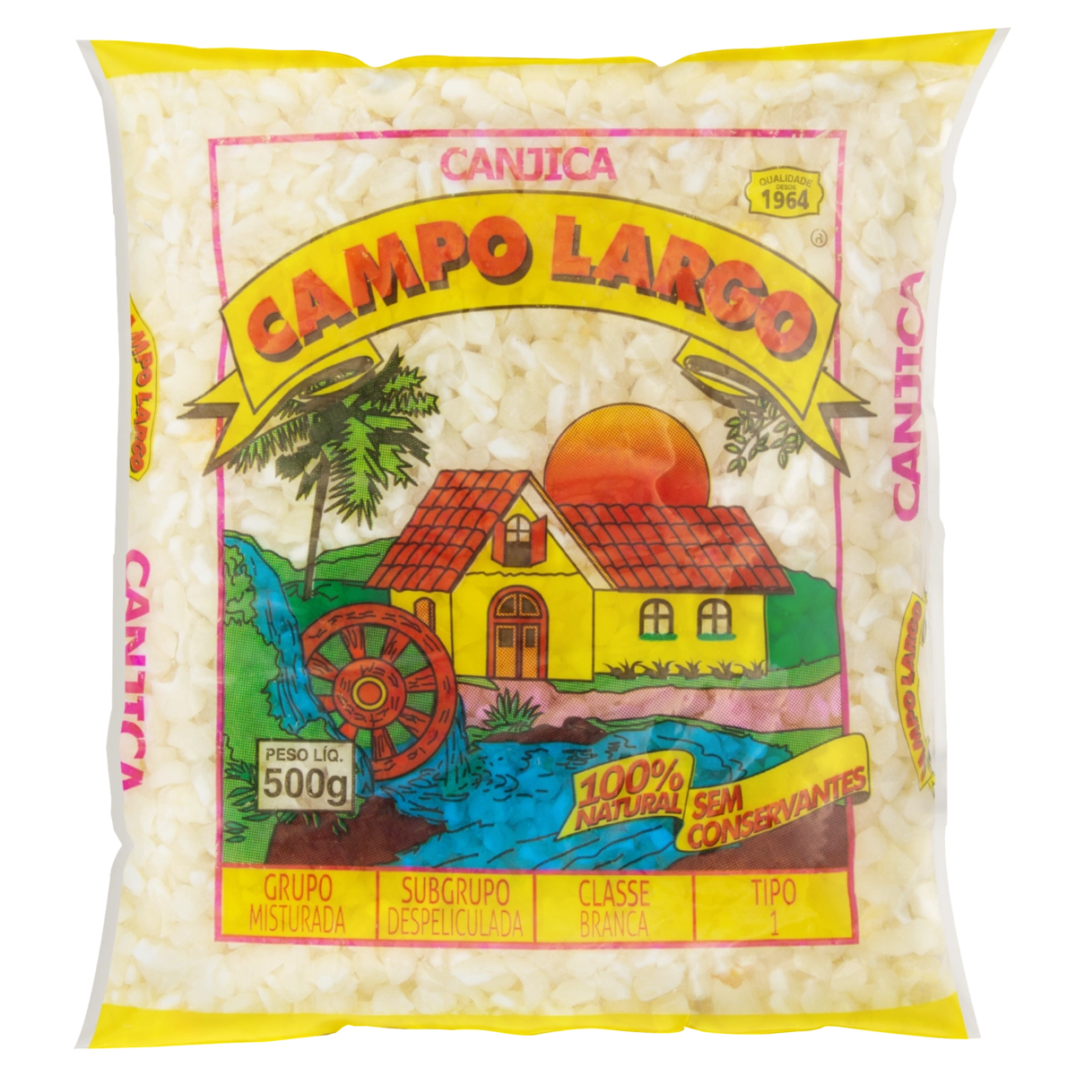 Canjica De Milho Branca Tipo 1 Campo Largo Pacote 500g