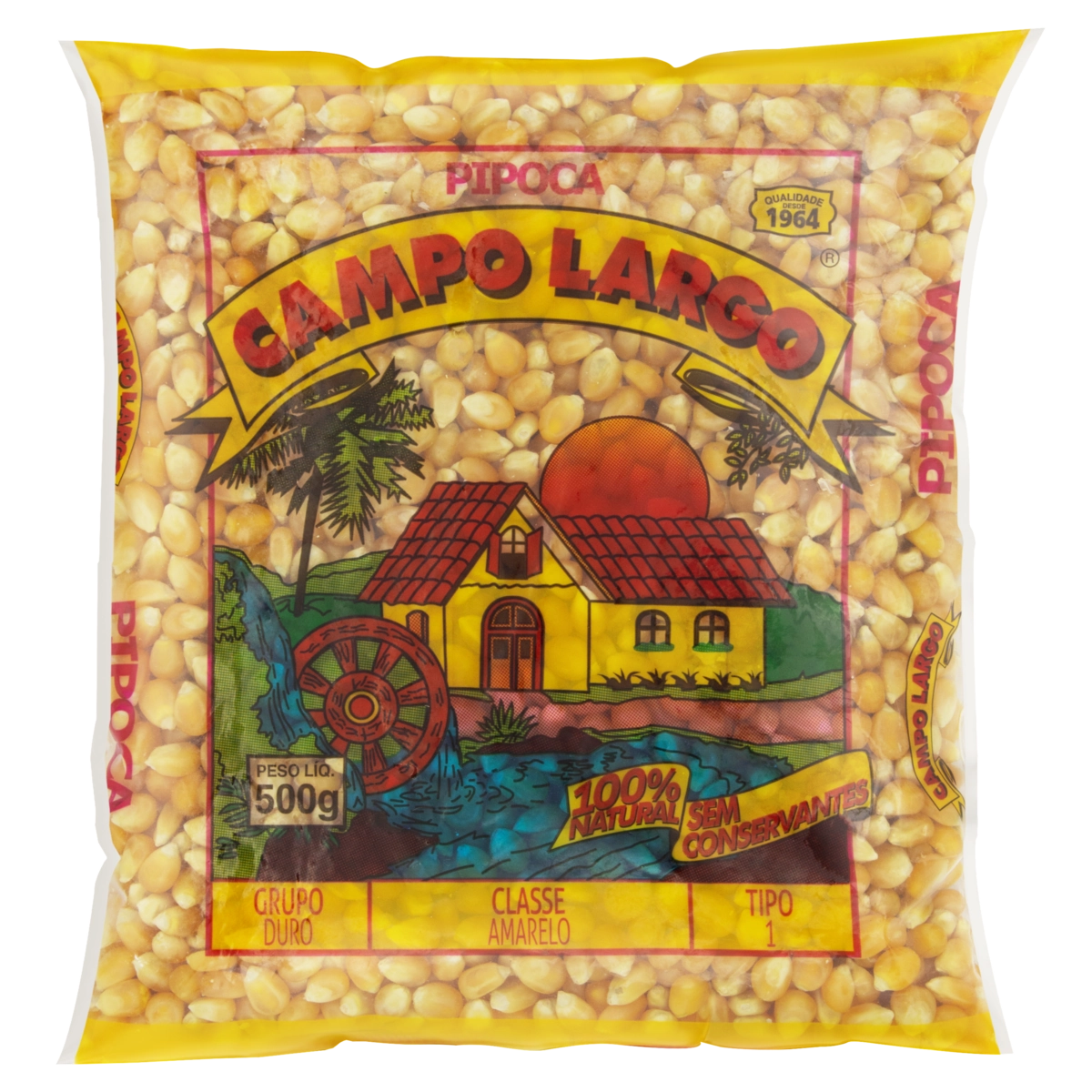 Milho Para Pipoca Tipo 1 Campo Largo Pacote 500g