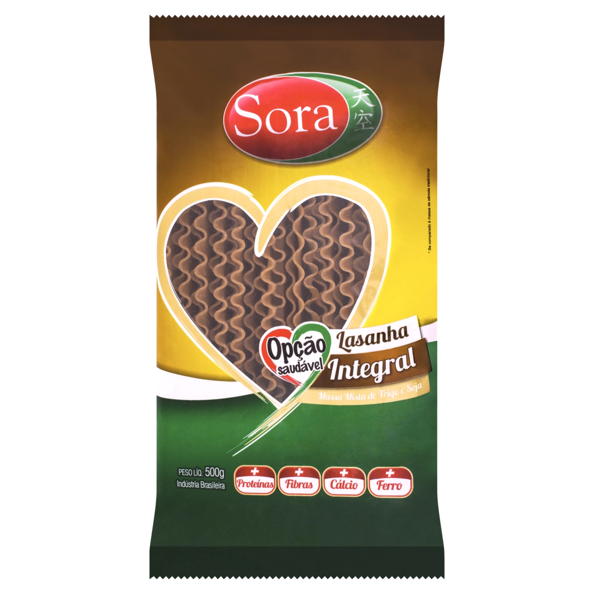 Massa Para Lasanha Integral Sora 500g