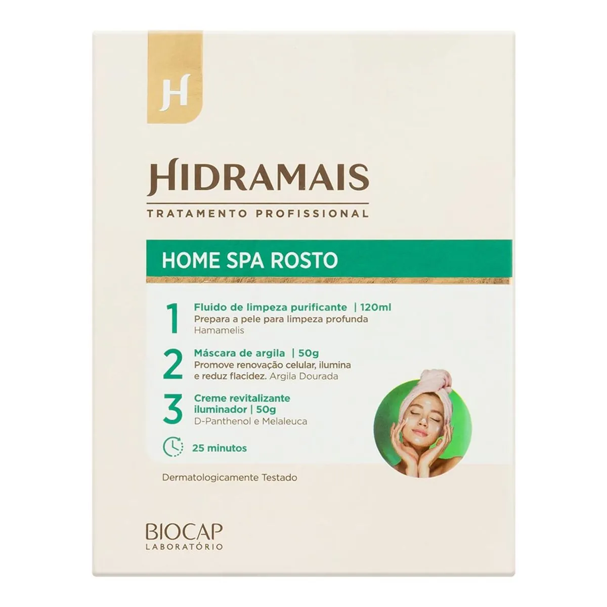 Kit Hidramais Home Spa Fluido de Limpeza Purificante 120ml + Máscara de Argila 50g + Creme Revitaliz
