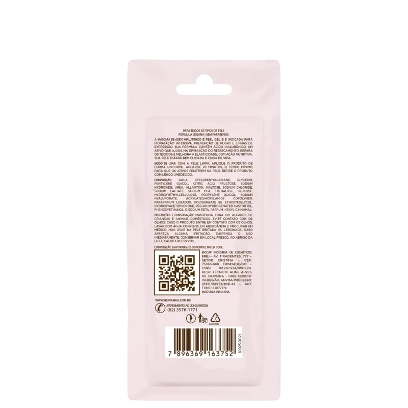 Mascara Peel Gel Acido Hialuronico 8g 10925 Biocamp