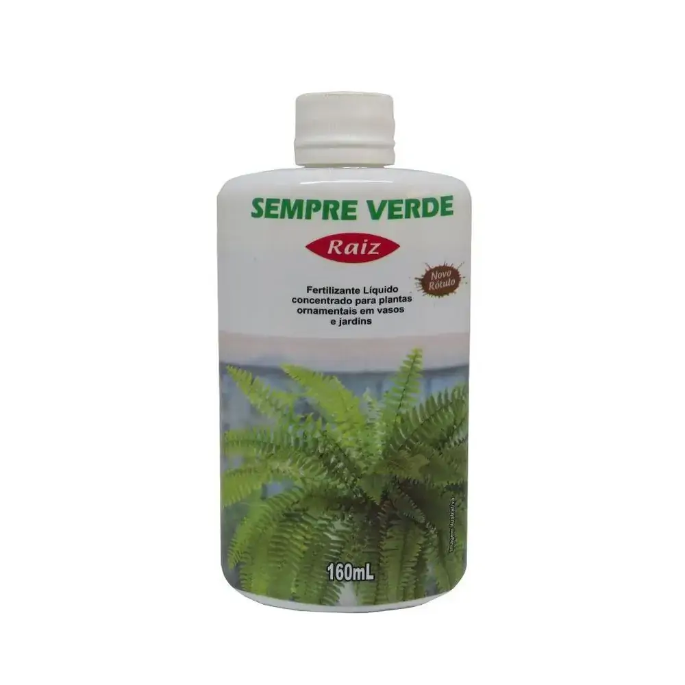 Fertilizante Líquido Para Plantas Ornamentais Raiz Sempre Verde Frasco 160ml