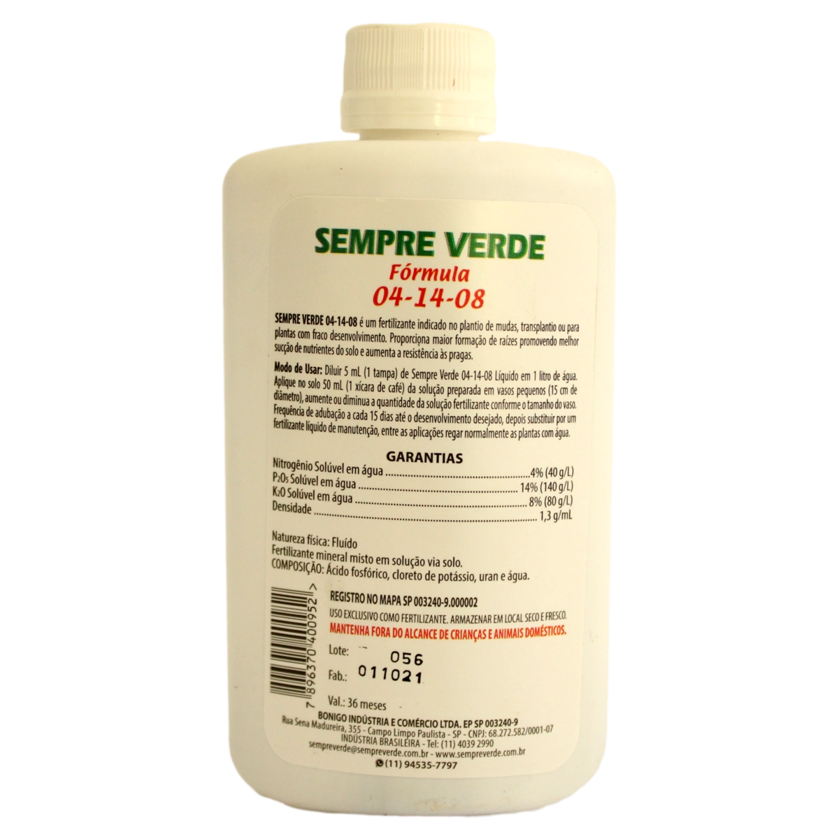 Fertilizante Líquido 4.14.8 Ultraverde 160ml Fertilizante Líquido 4.14.8 120ml Ultraverde