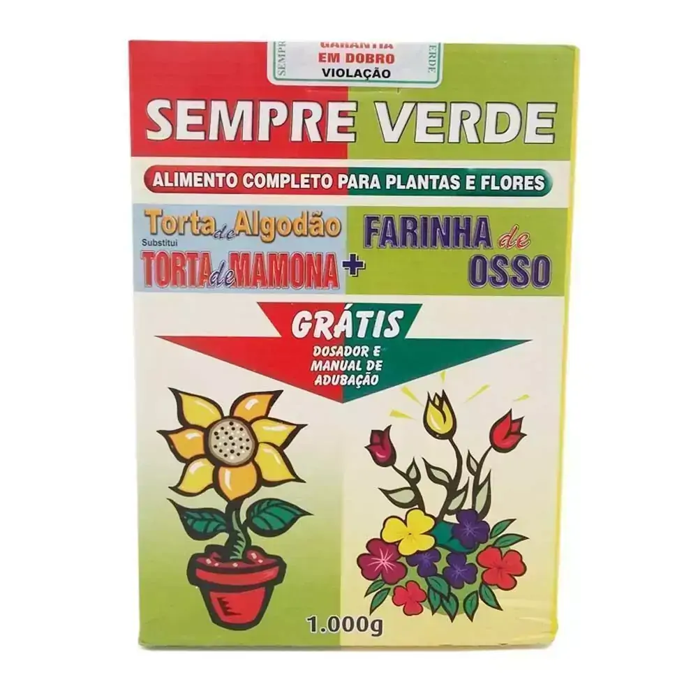 Fertilizante Torta de Algodão Farinha de Osso 1.000gr Sempre Verde