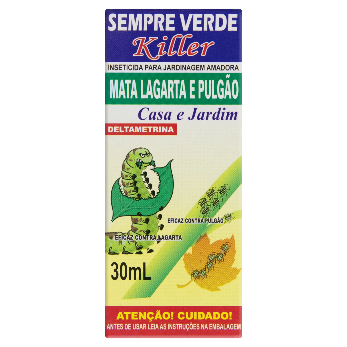 Mata Lagarta E Pulgão Jardinagem Amadora Sempre Verde Killer Caixa 30ml