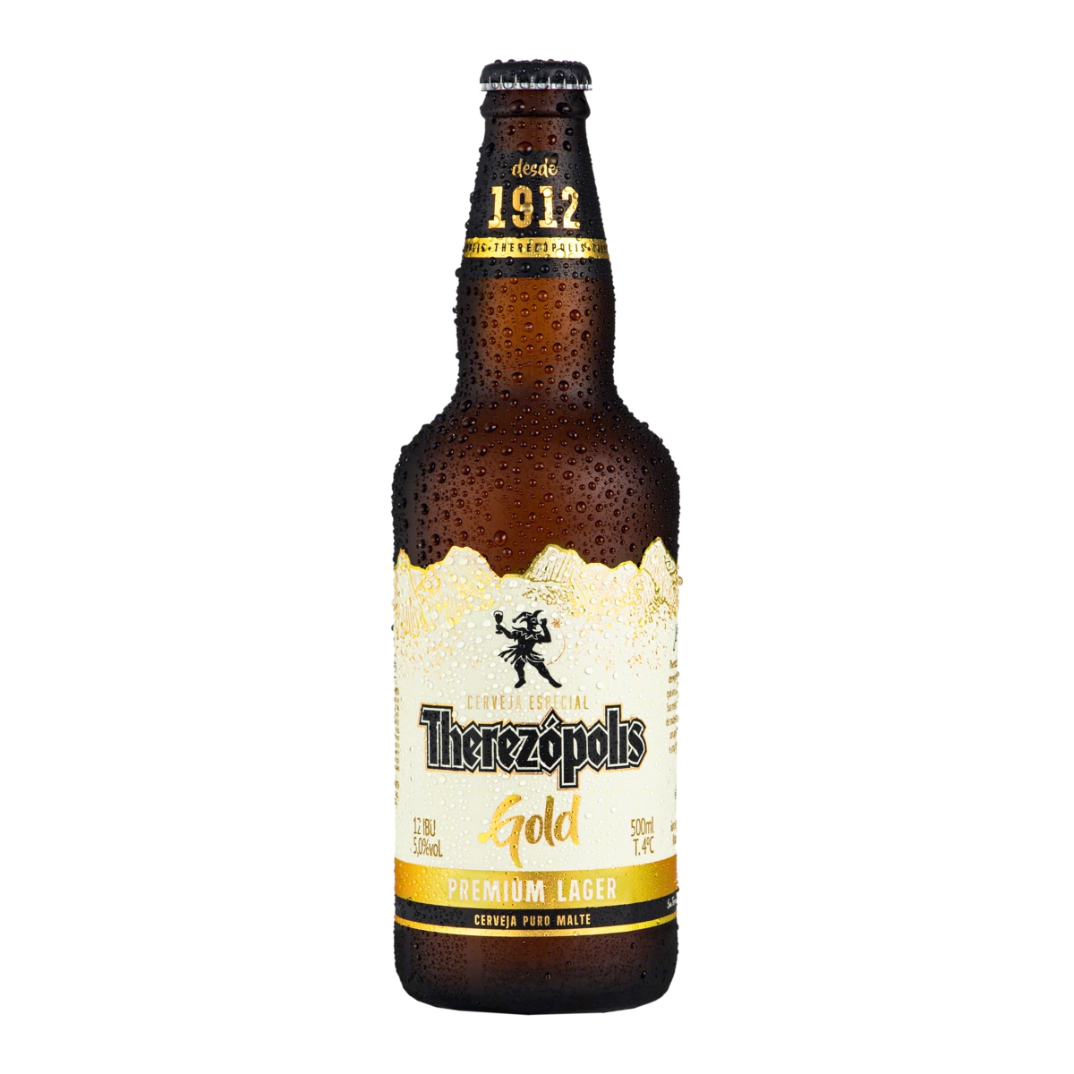 Cerveja Lager Premium Puro Malte Gold Therezópolis Garrafa 500ml