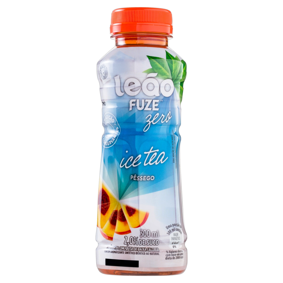 Chá Preto Ice Tea Pêssego Leão Fuze Zero Garrafa 300ml