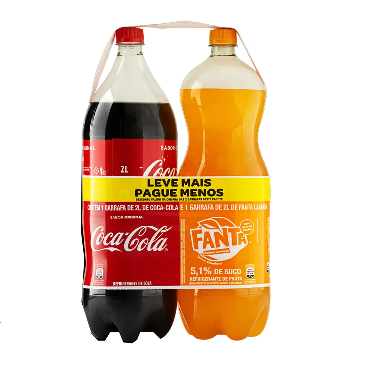 Kit Refrigerante Coca Cola Original Laranja Fanta 2l Cada Leve Mais Pague Menos
