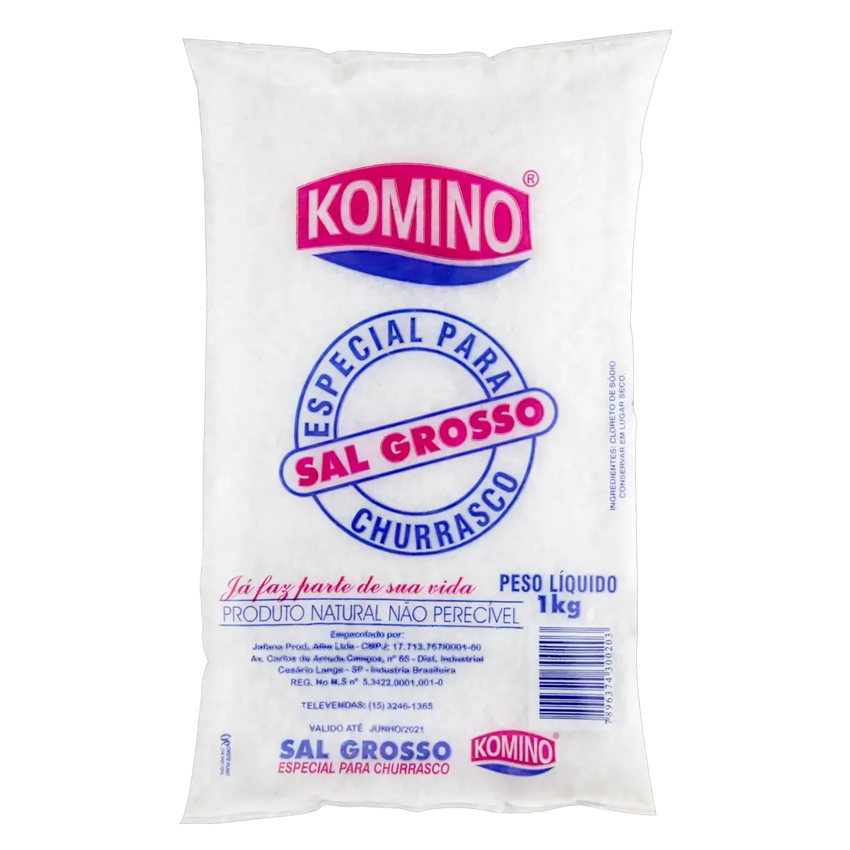 Sal Grosso Para Churrasco Komino Pacote 1kg