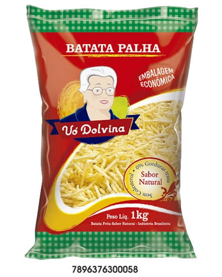 Batata Palha Superfina Vó Dolvina Pacote 1kg Embalagem Econômica