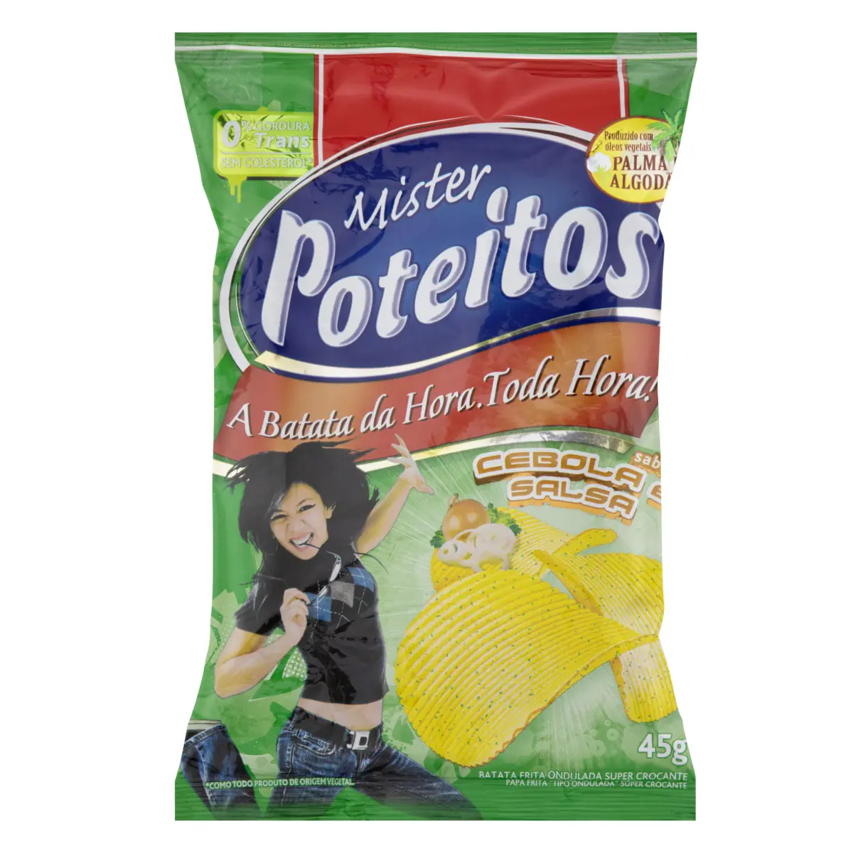 Batata Frita Ondulada Cebola E Salsa Mister Poteitos Pacote 45g