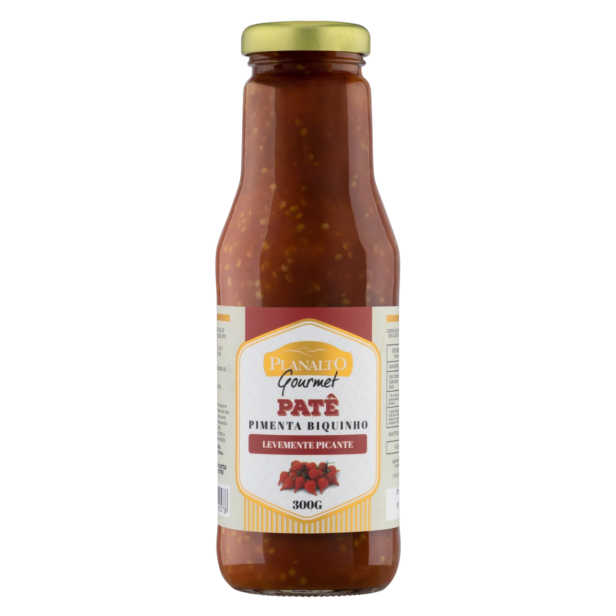 Patê De Pimenta Biquinho Levemente Picante Planalto Gourmet Vidro 300g