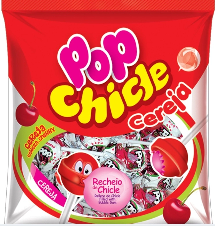 Pirulito Pop Chicle Cherry 500g Berbau