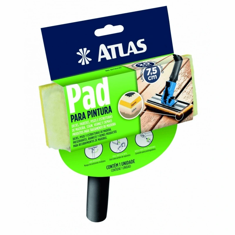 Pad Para Pintura Em Espuma E La Com Cabo Plastico Ajustavel Atlas