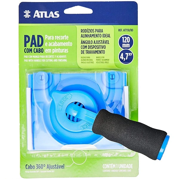Pad Para Recorte E Acabamento De Pintura 4p Com Cabo Ajustavel Atlas At750/80