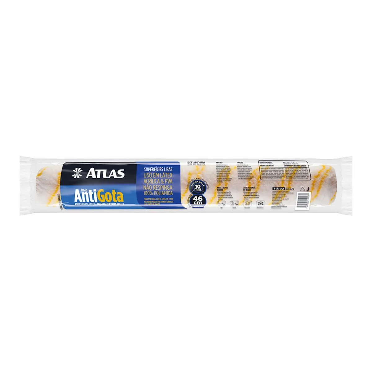 Pincéis Atlas At921/10 Rolo De Pintura Antigota Duplo