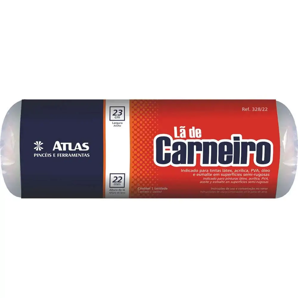 Rolo de Lã de Carneiro 23cm Branco