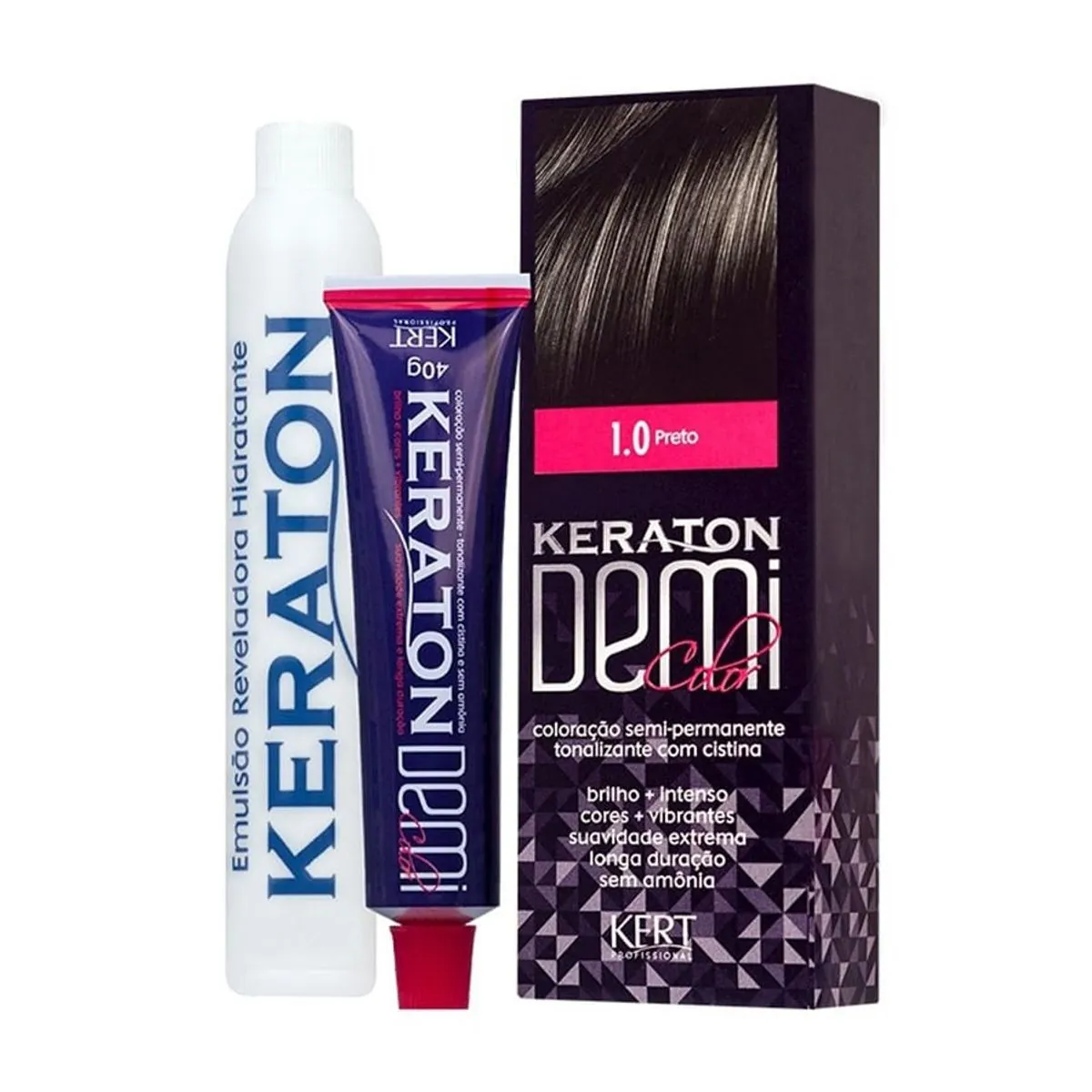 Coloração Keraton Demi Color Preto 1.0