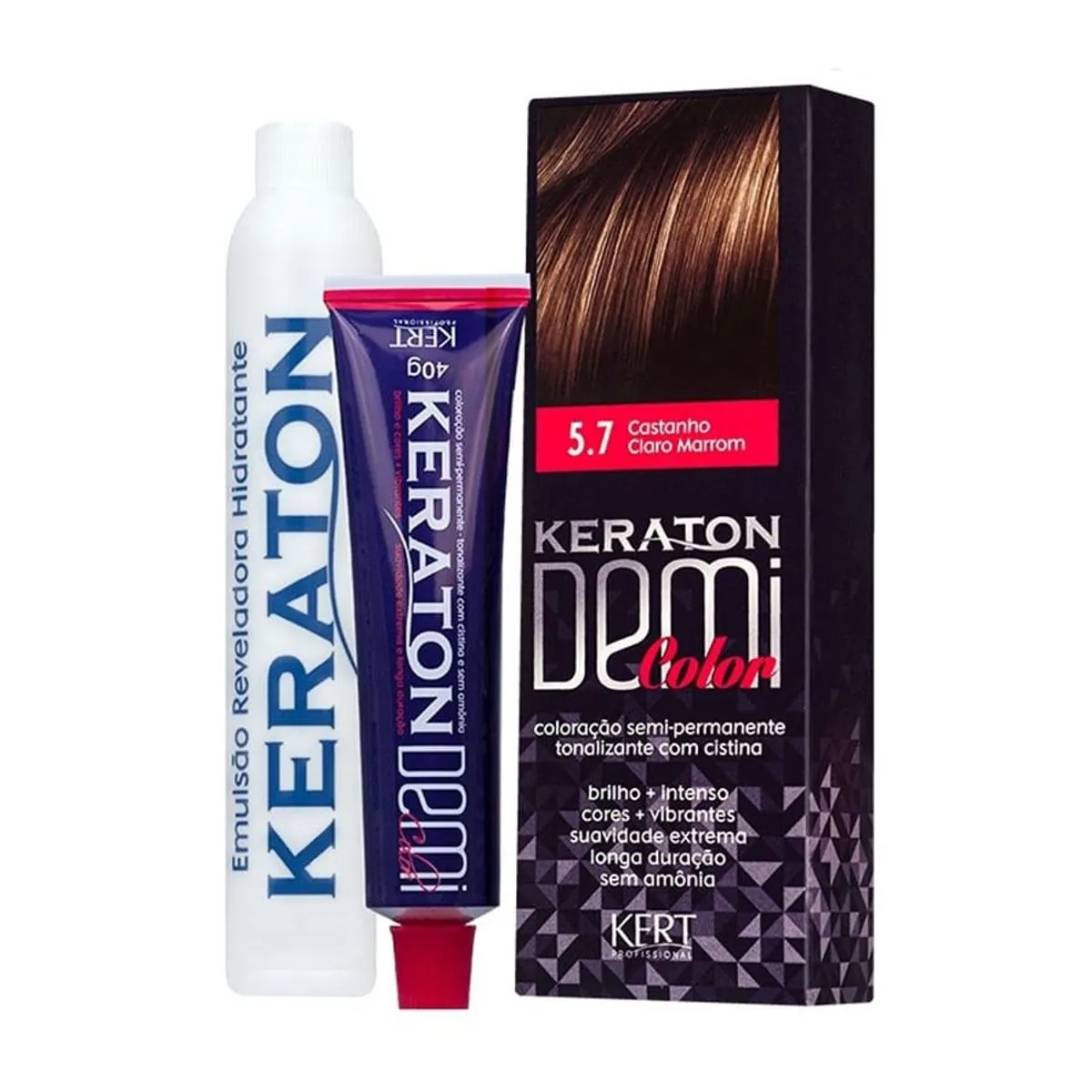 Coloração Keraton Demi Color Castanho Claro Marrom 5.7