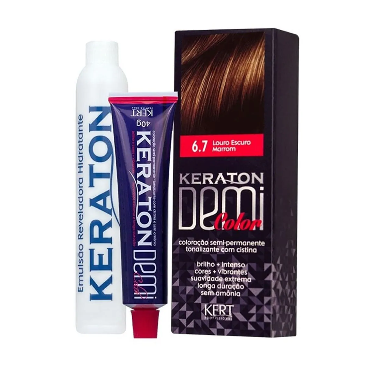 Coloração Keraton Demi Color Louro Escuro Marrom 6.7