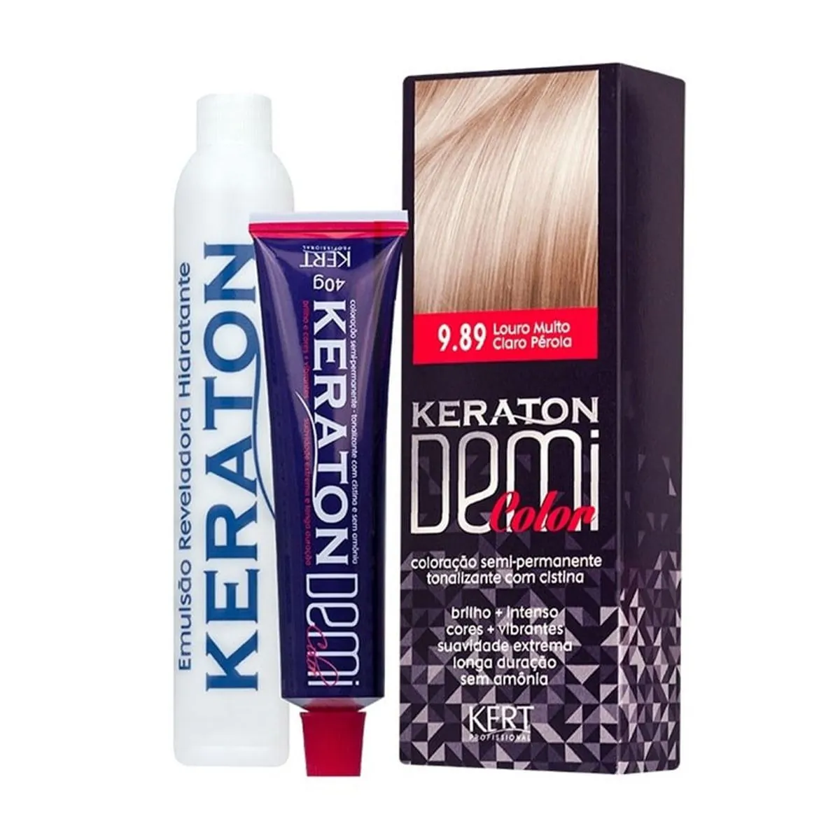 Coloração Keraton Demi Color Louro Muito Claro Pérola 9.89