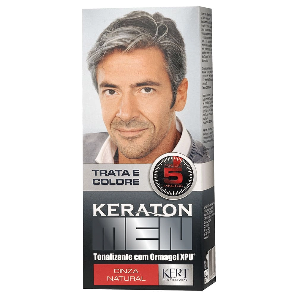 Tonalizante Keraton MEN 30ml Cinza Natural