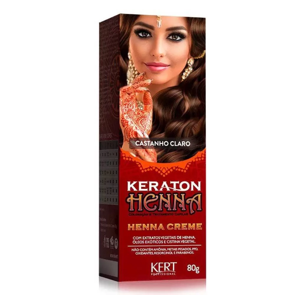 Henna Kert Keraton Henna Castanho Claro 80g