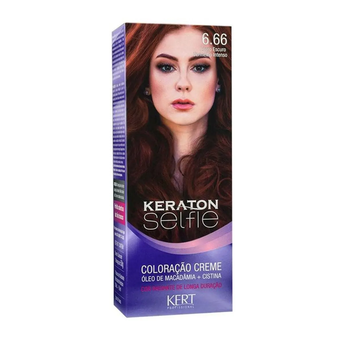 Coloracao Individual Permanente Kert Keraton Selfie 6.66 L.esc.verm.int. 50g