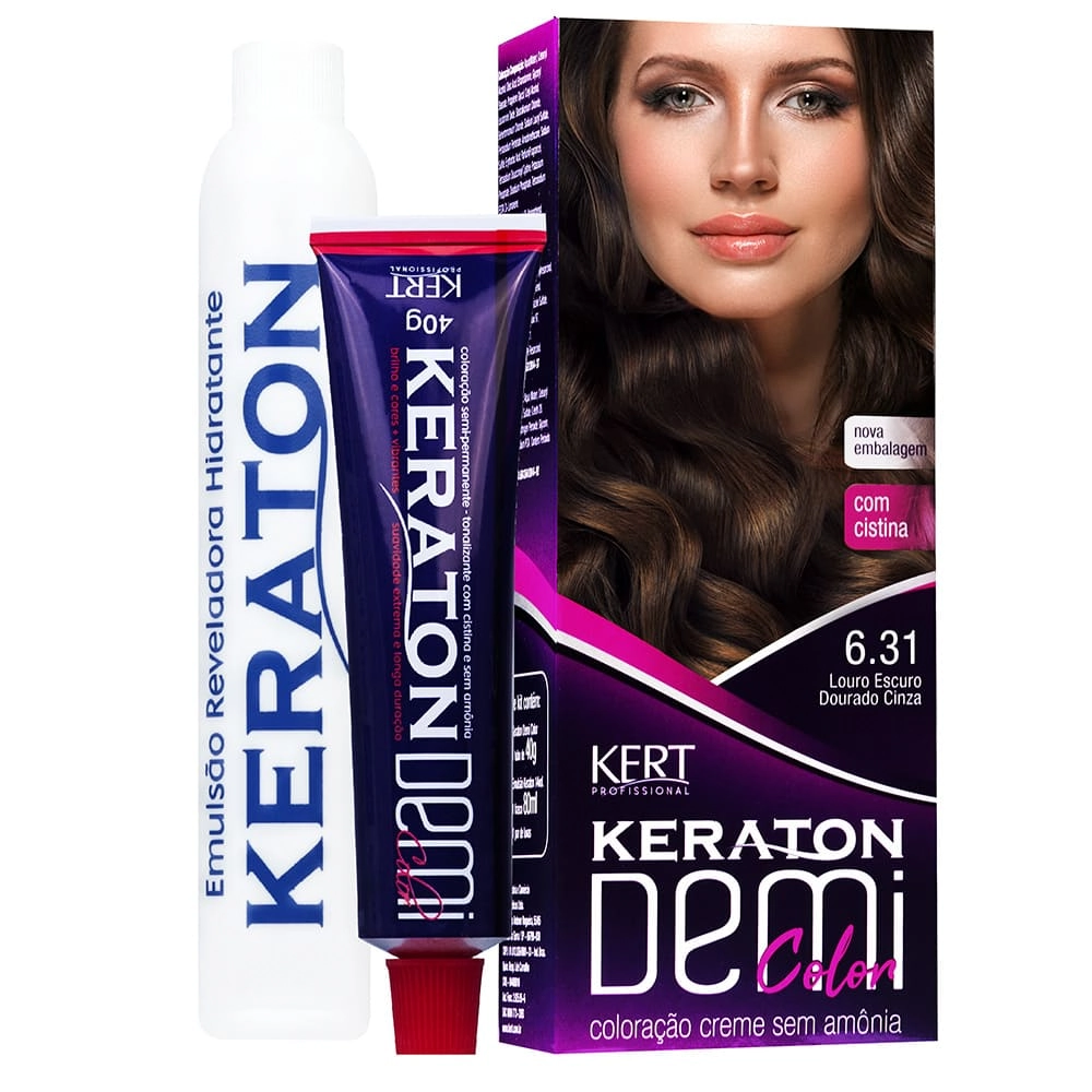 Coloração Keraton Demi Color Louro Escuro Dourado 6.31