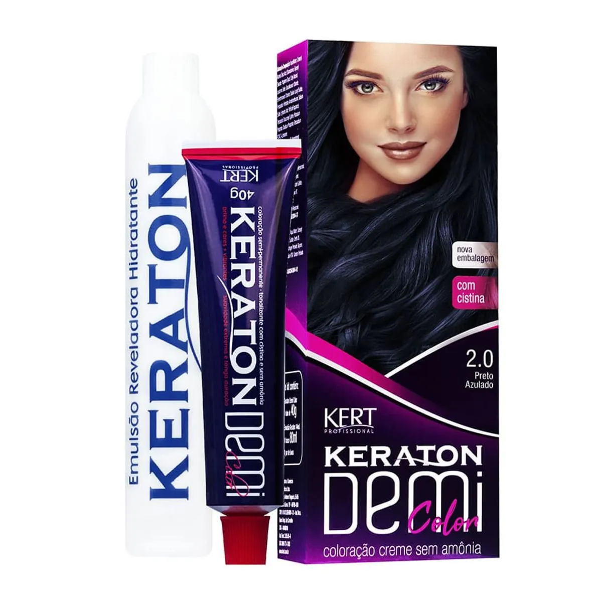 Coloração Keraton Demi Color Preto Azulado 2.0