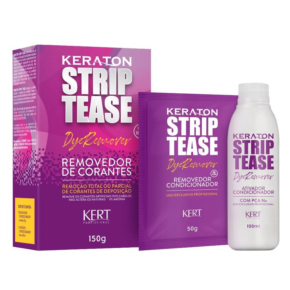 Removedor De Coloracao Kit Keraton Strip Tease Dye Remover 150g