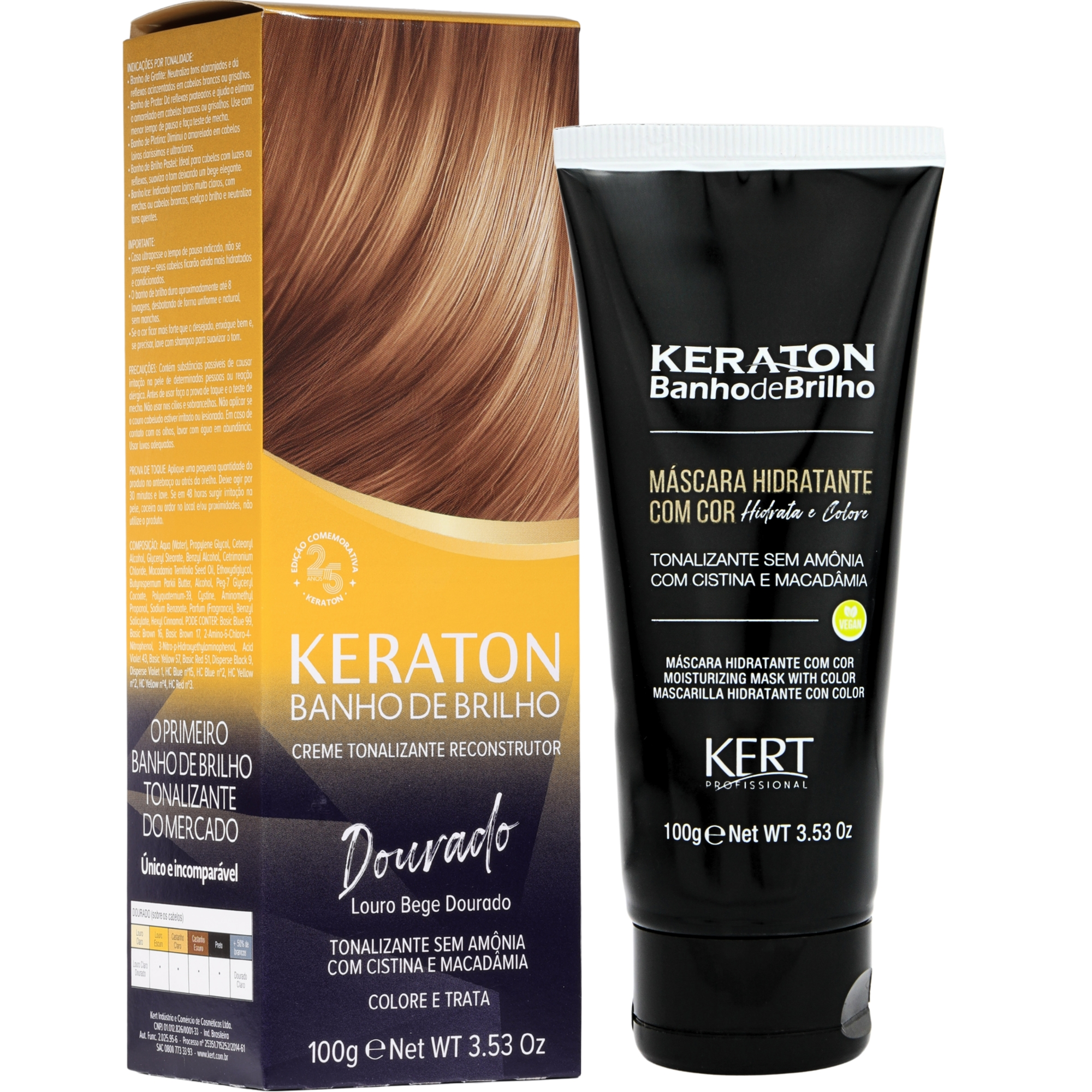 Tonalizante Banho De Brilho Keraton Dourado 100g