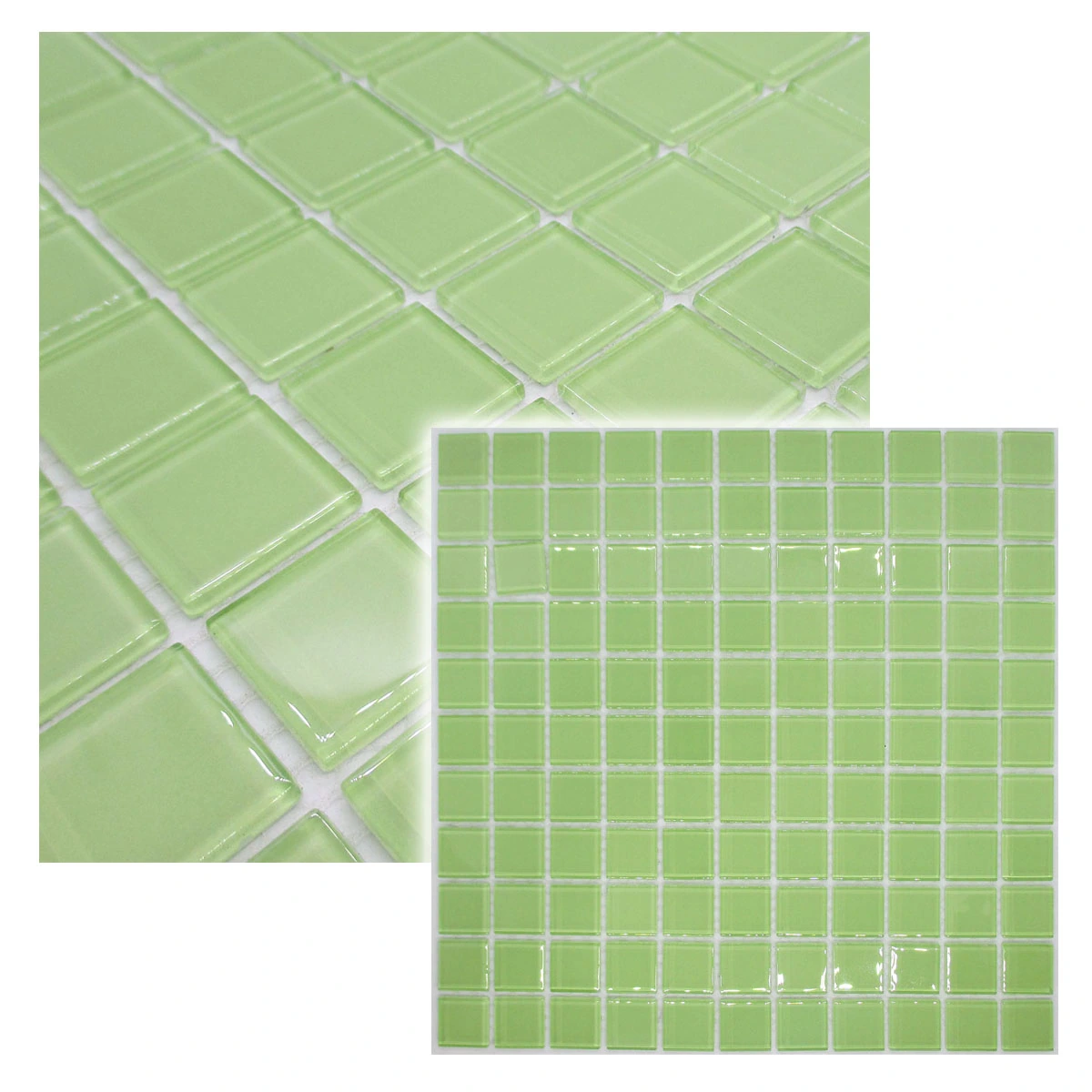 Pastilha De Vidro Cristal Lisa Diversas 2,5 X 2,5 Cm La Bella Griffe - Verde