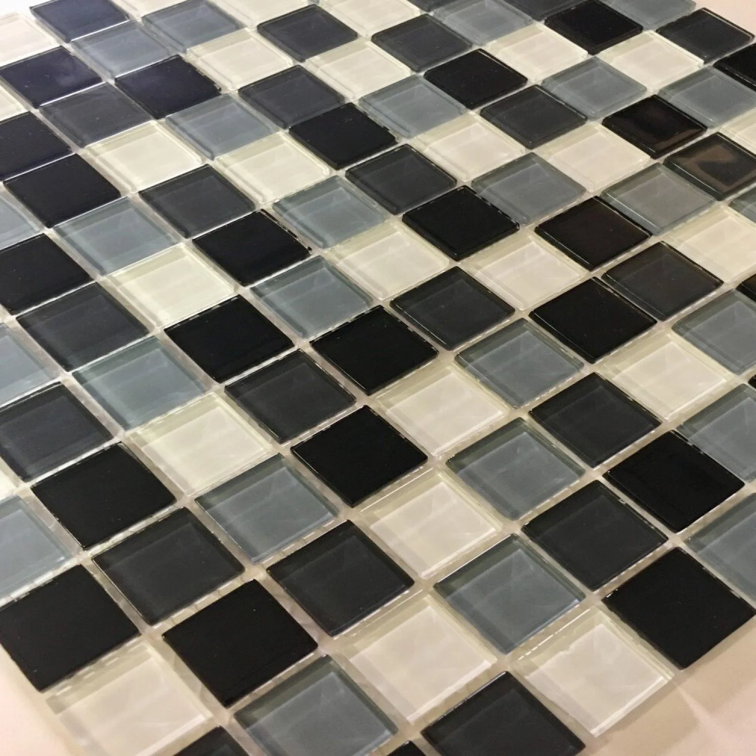 Pastilha De Vidro Mesca 30cmx30cm La Bella Griffe Mix Grey Cinza