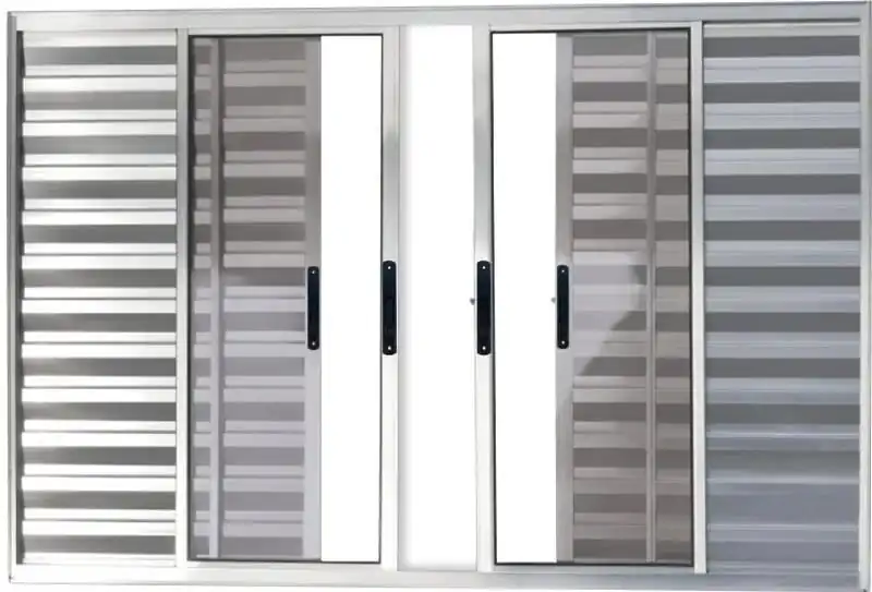 Veneziana De Aluminio 6 Folhas Sem Grade Linha Premium Brilhante
